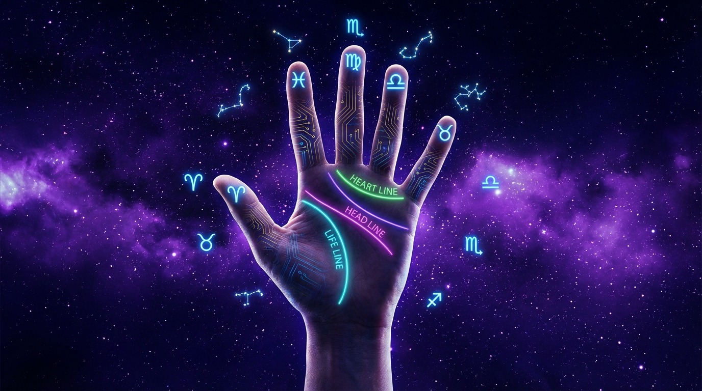 손바닥 주요 3대선 위치 설명도